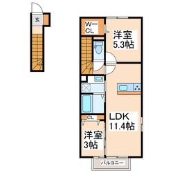 パーシモンハイツの物件間取画像